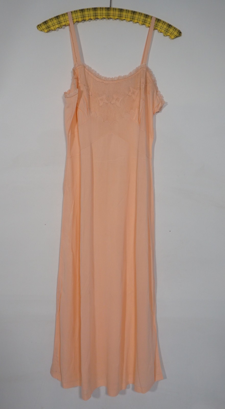 Vintage Original Schiesser Laundry Slip Dress Nightgown Salmon Size 44
