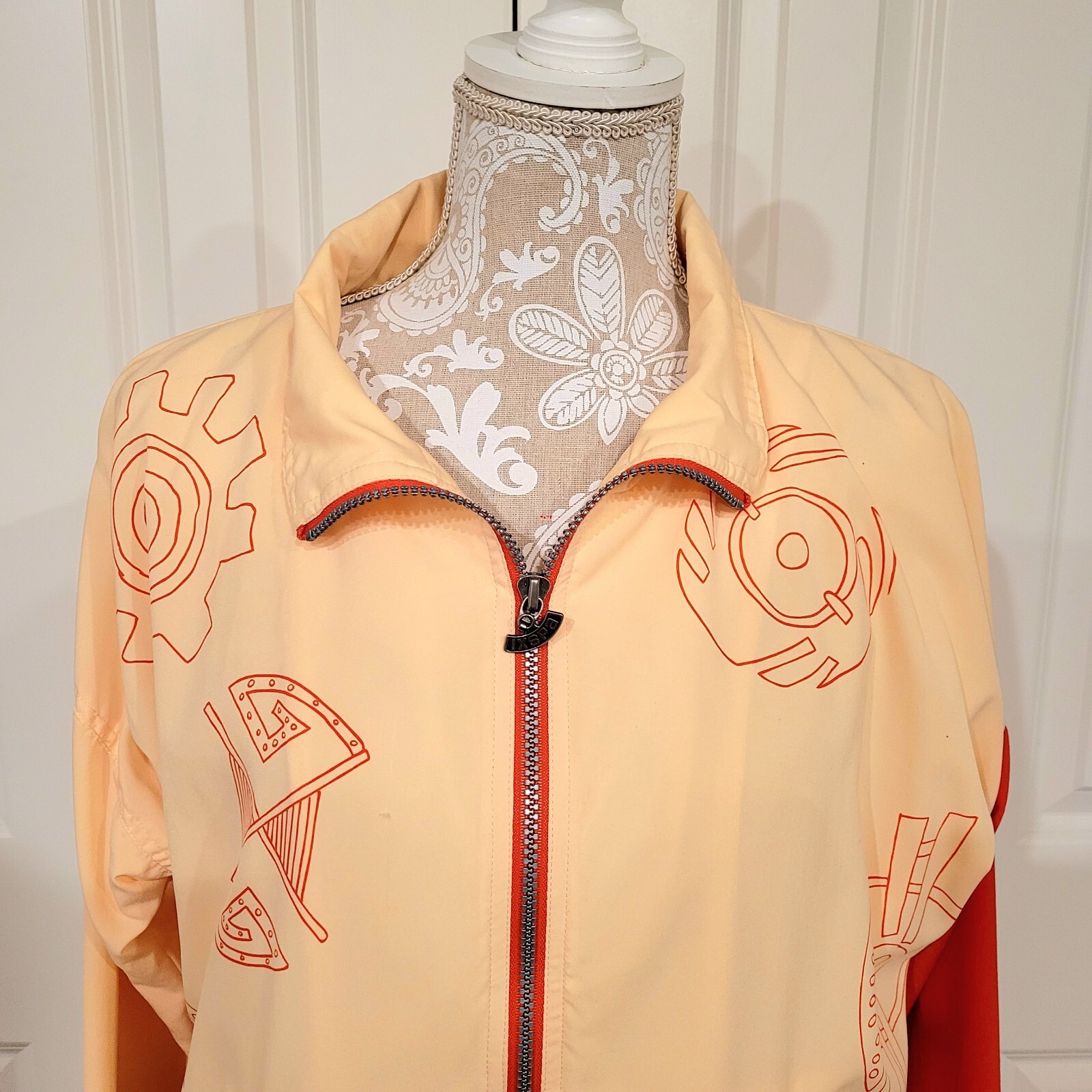 IXSPA By Jamie Sadock Vintage Organza Poly Tracksuit 1990’s Geometric Shapes Lg
