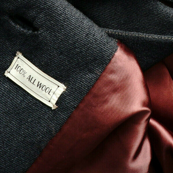 Gray Wool Twill Coat w Mink Collar Vintage 50s Furchgotts Hand Tailored Fits 8