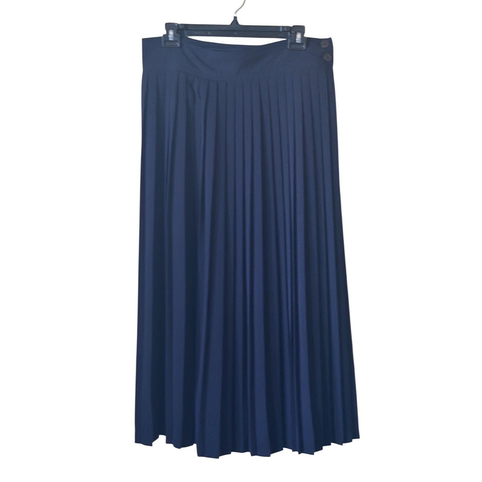 Pierrot Song Navy Pleated Maxi Skirt, vintage, classic, dark academia, medium