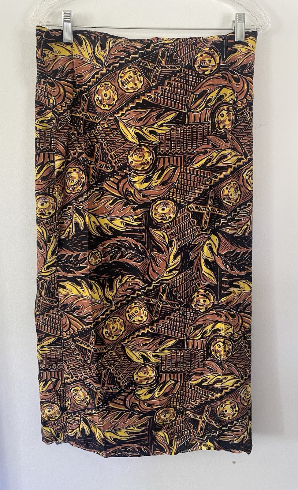 Vintage Paradise Sportswear Hawaiian Wrap Skirt Island Tiki Print Beach Coverup