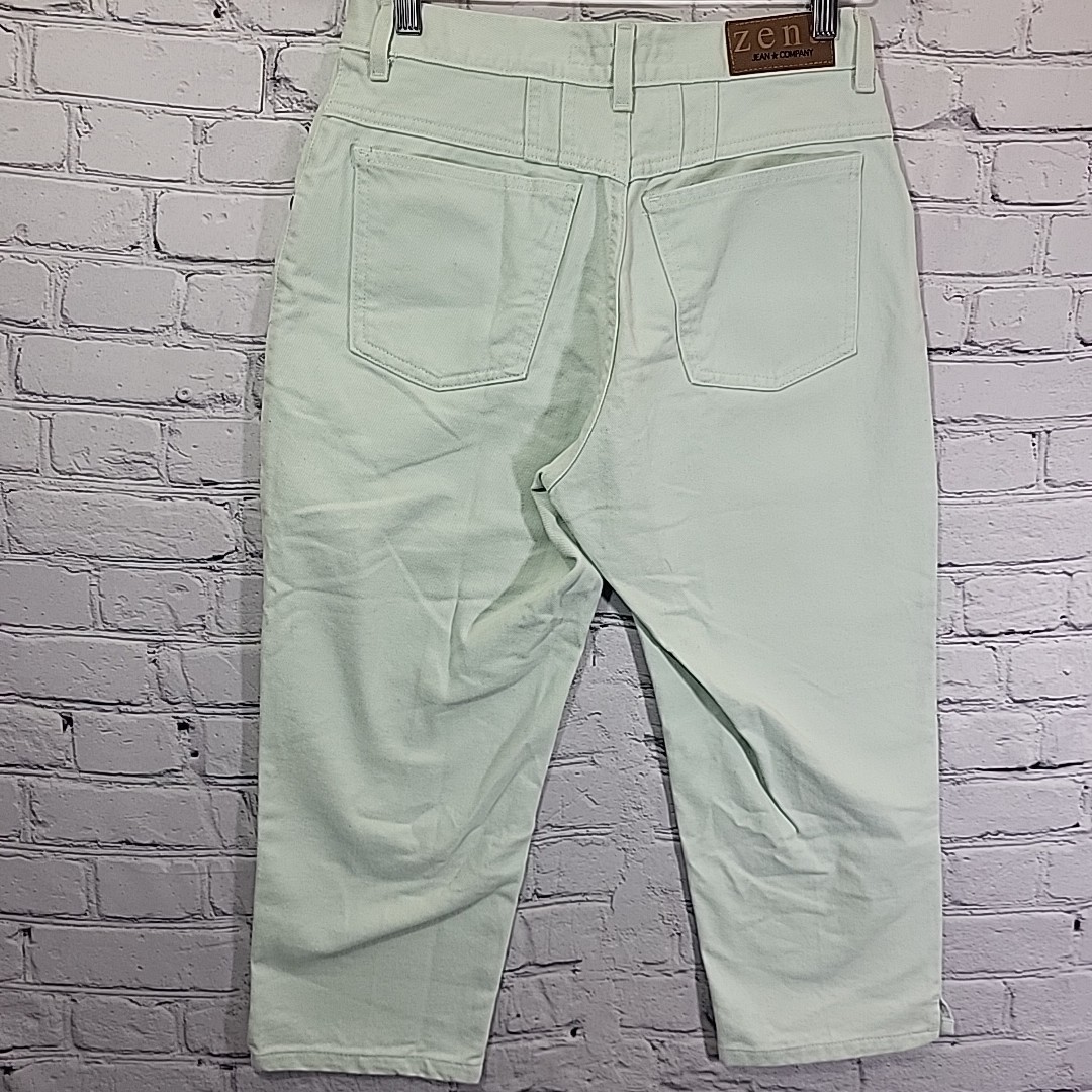 Vintage 80’s Zena Jeans Women’s High Waist Mom Jeans Crop Mint Green Size 8-10