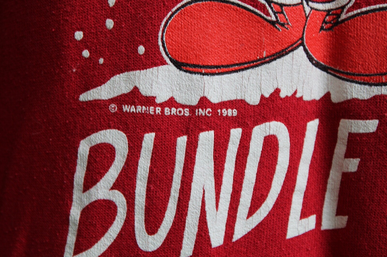 Vtg 80s Tweety S Bundle Up Winter Snow Red Sweatshirt Top Artex Warner Bros