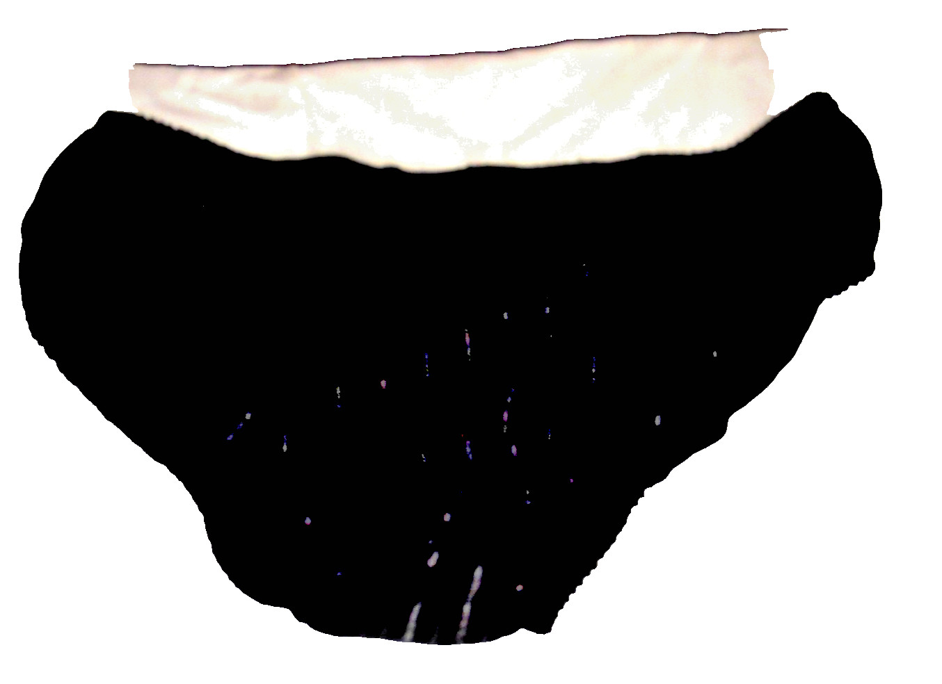 Vintage warners bright stripes panties. black- Sz. S. Silky nylon/ sheer stripes