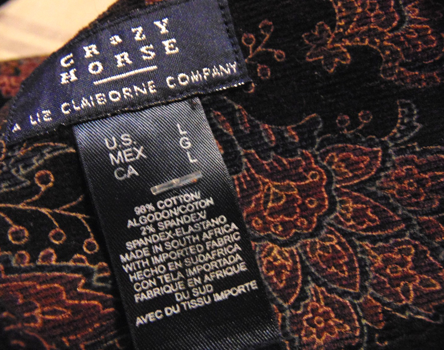 CRAZY HORSE,LIZ CLAIBORNE WOMENS PAISLEY VEST,PANT SET VINTAGE CORDUROY,SLACKS~L