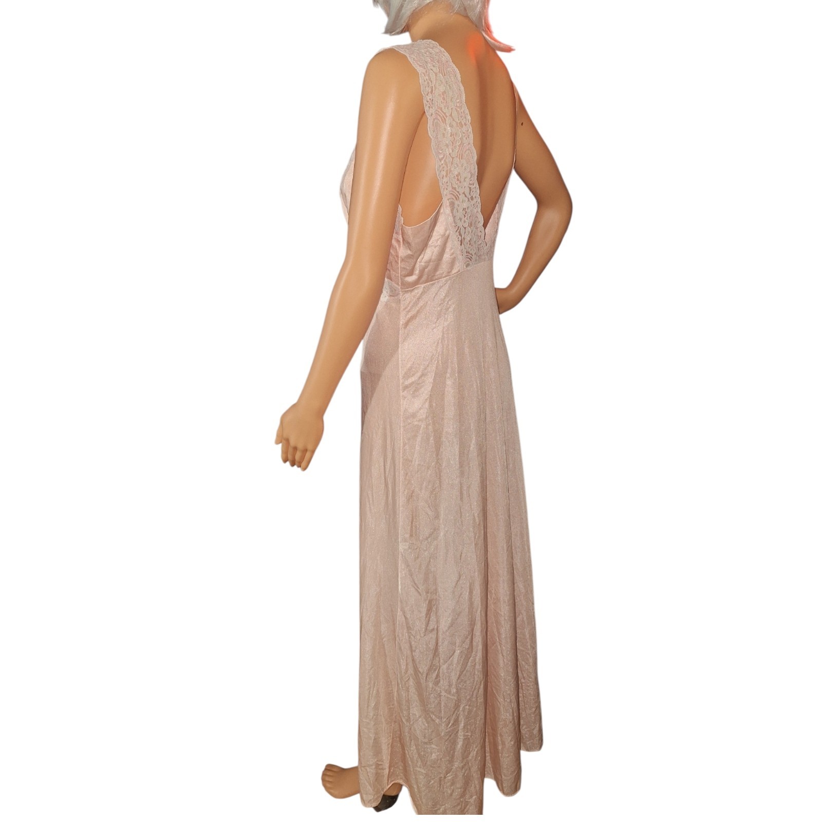 Vtg Jill Andrea of New York Pink Sheer Lace Peignoir Set Coquette Cottagecore