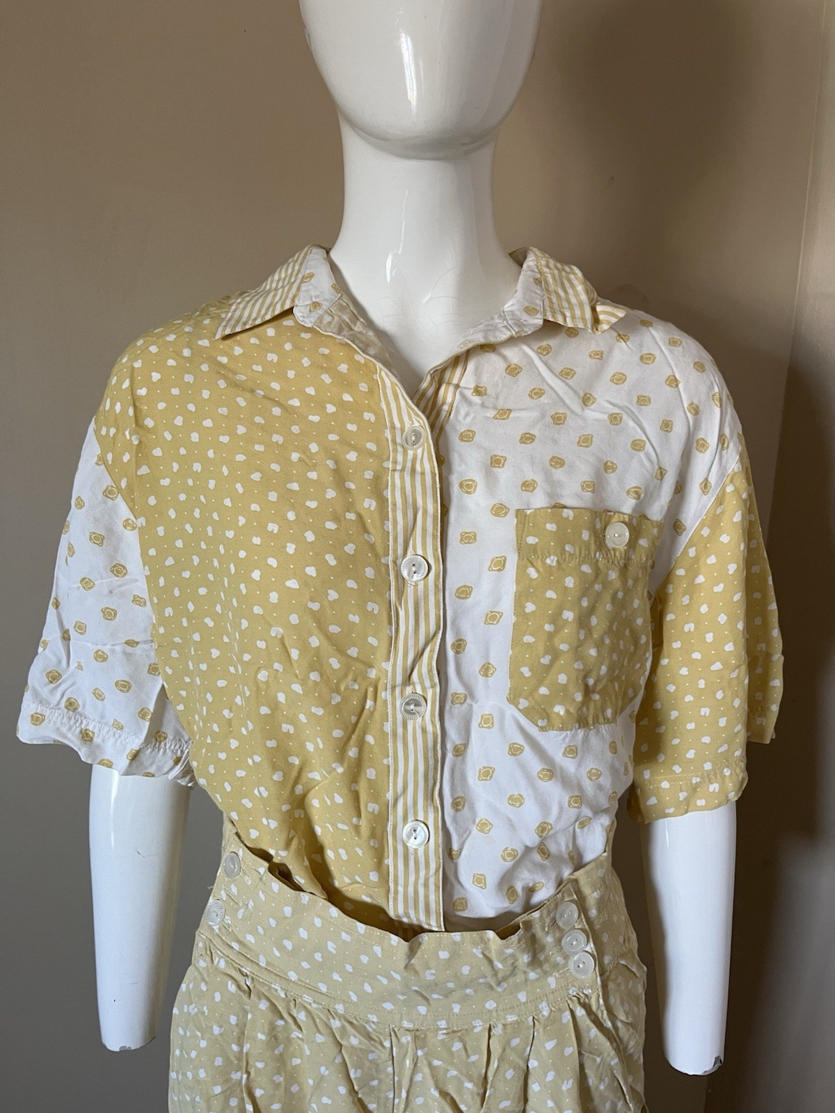 Vtg Counterparts 2pc 80s 90s Outfit Pants & Shirt Womens Sz 14 Retro Print Style