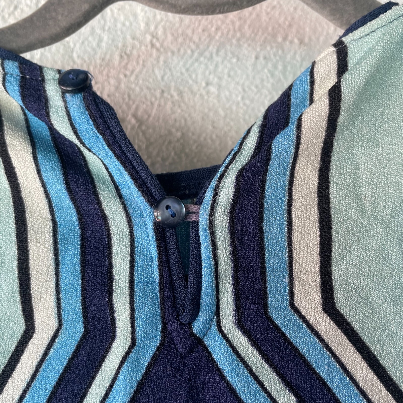 Vtg 60s 70s ZIO LUIGI FAIRFIELD Psychedelic Op Art Mod Twiggy Print TUNIC Top