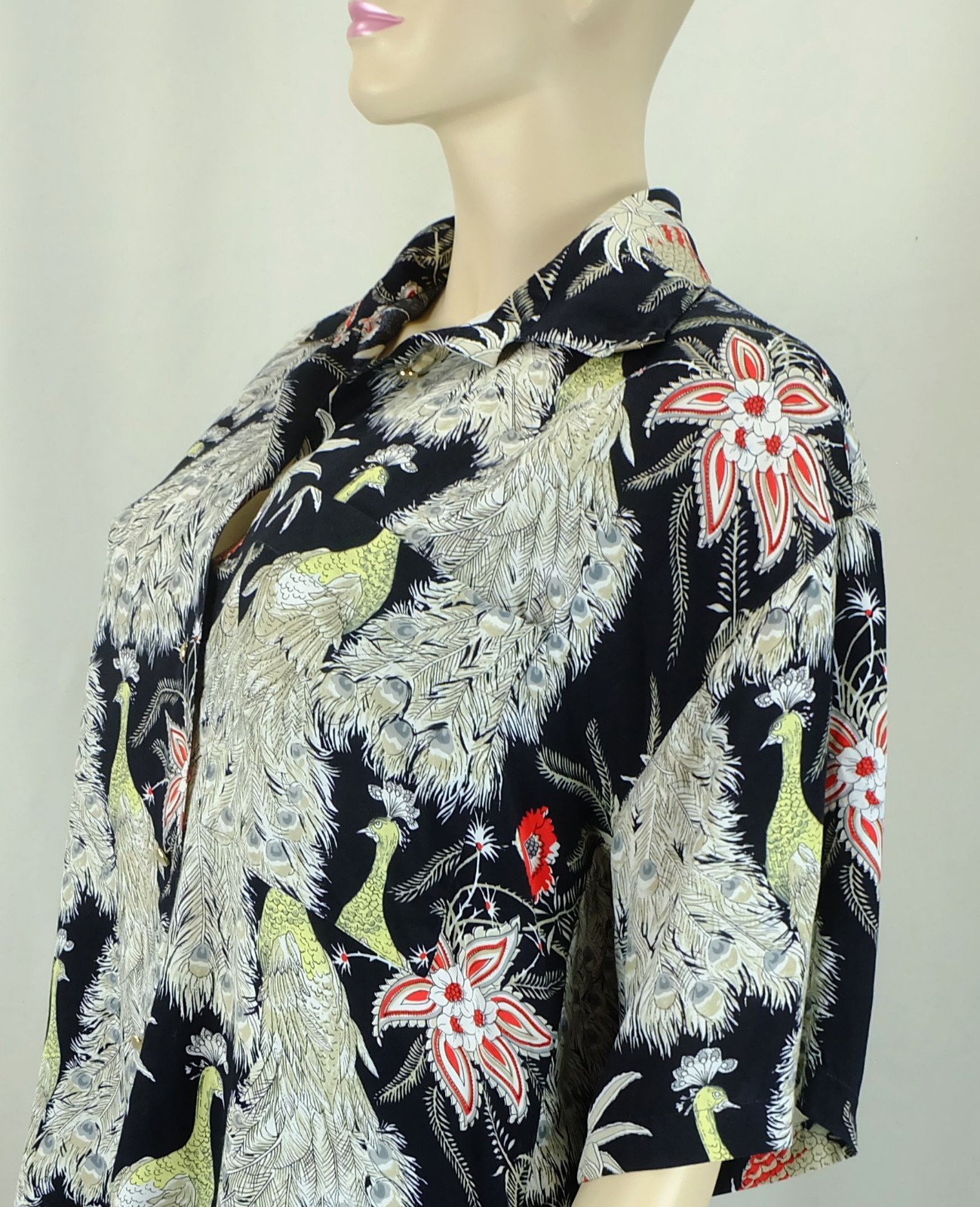 80s vintage BLOUSE savory italia size 40 oversized fanciful print