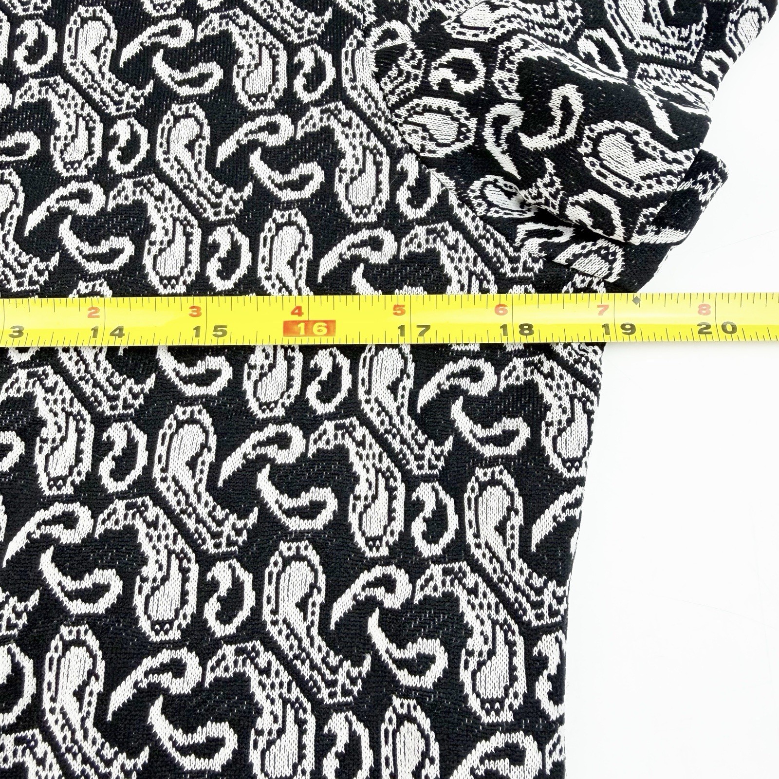 Alex Colman Vintage 70s Black & White Paisley Button Up Shirt Mod Women’s Size M