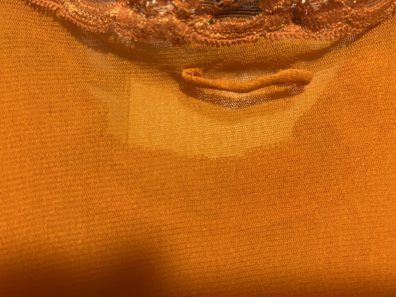Vintage Jean Paul Gaulthier T-shirt 1990er orange mit Spitze, S, ungetragen