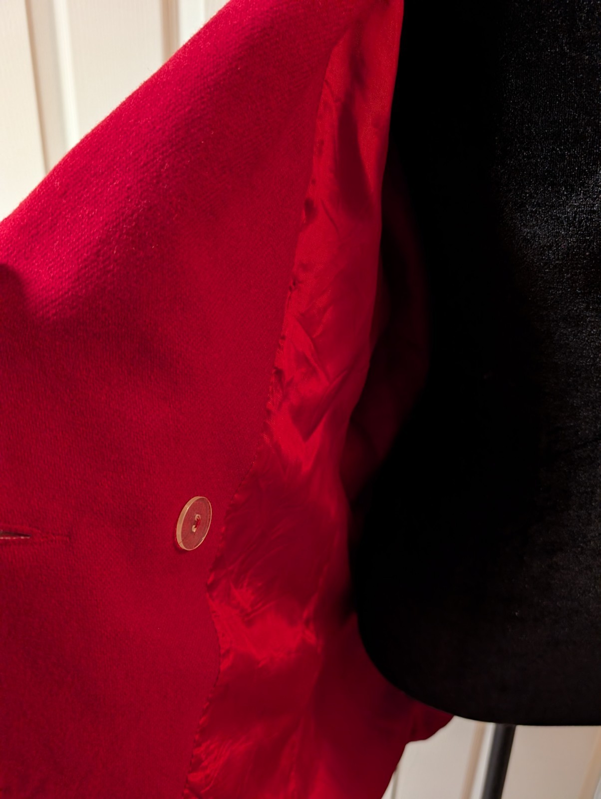 Laura Scott Vintage Blazer Red Wool Shell Gold Buttons Women’s Size 14