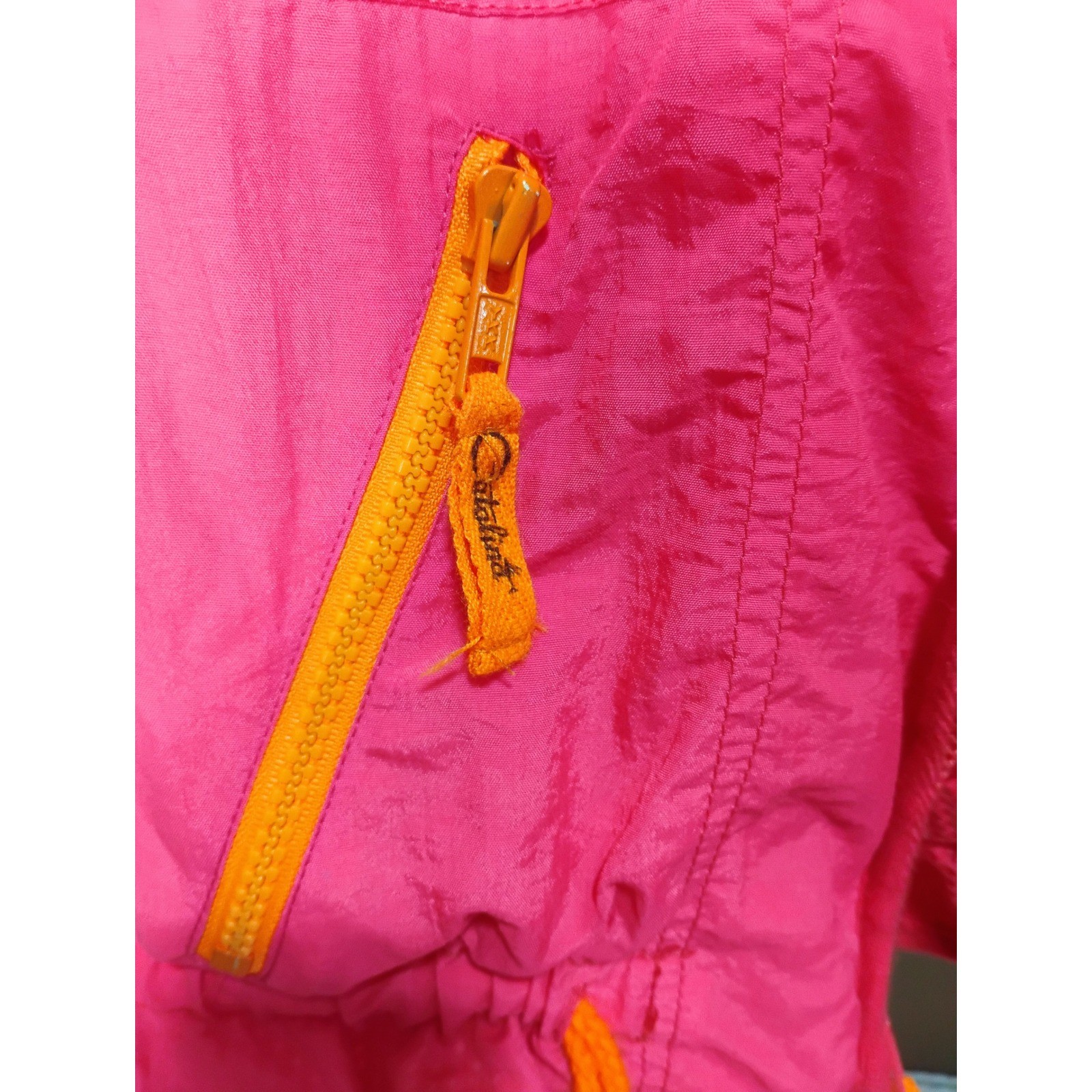 Vintage 80s 90s Catalina Collection Women’s Pink Nylon Vest Sleeveless Zip Up XL