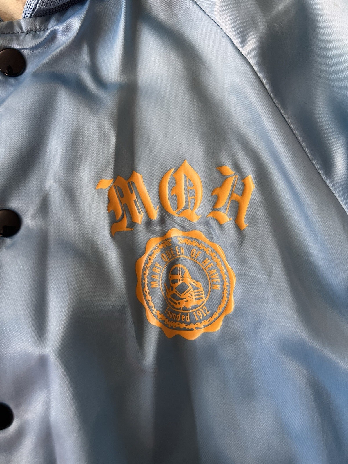 Aristo Jac USA 80’s Jacket Mary Queen Of Heaven MQH Cheer Pins Removable, Large