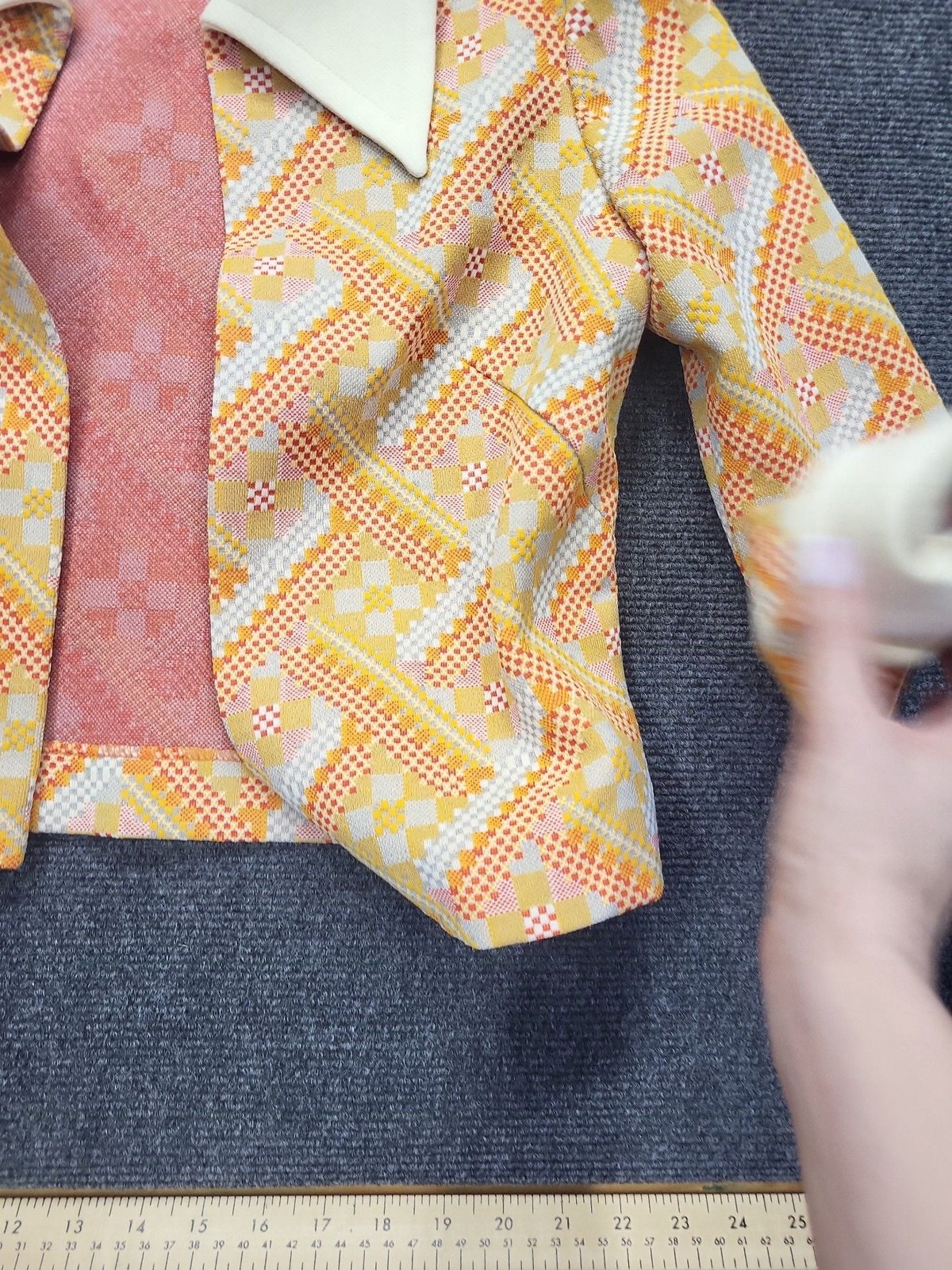 Vintage 1970s Nardis of Dallas Geometric Print Mod Jacket