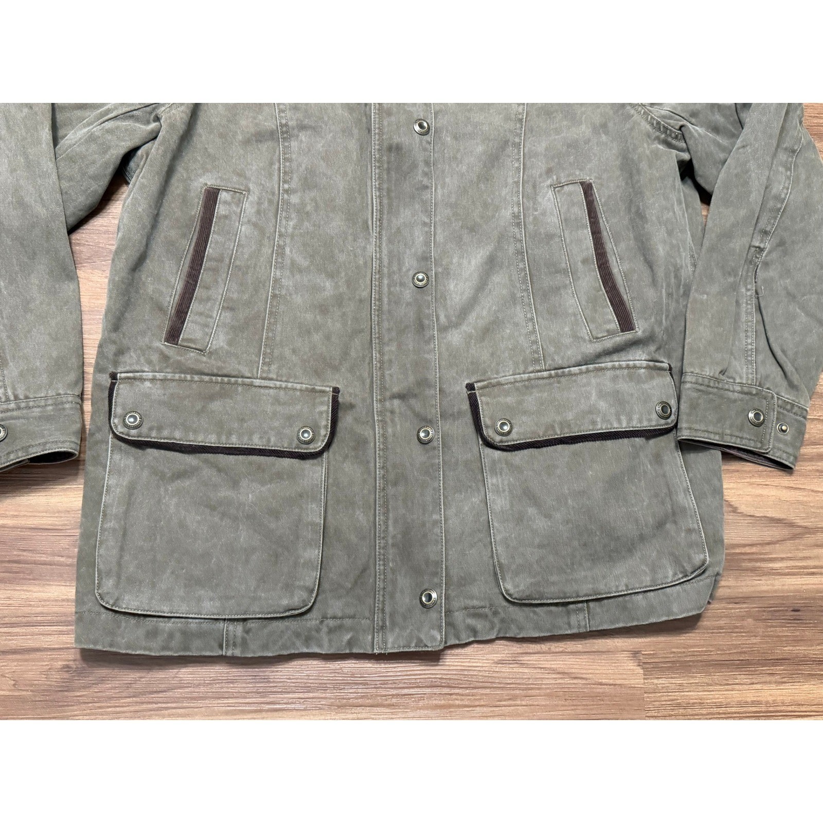 The Original Vermont Barn Coat Olive Green Fleece Lined Chore Jacket Women Sz 1X