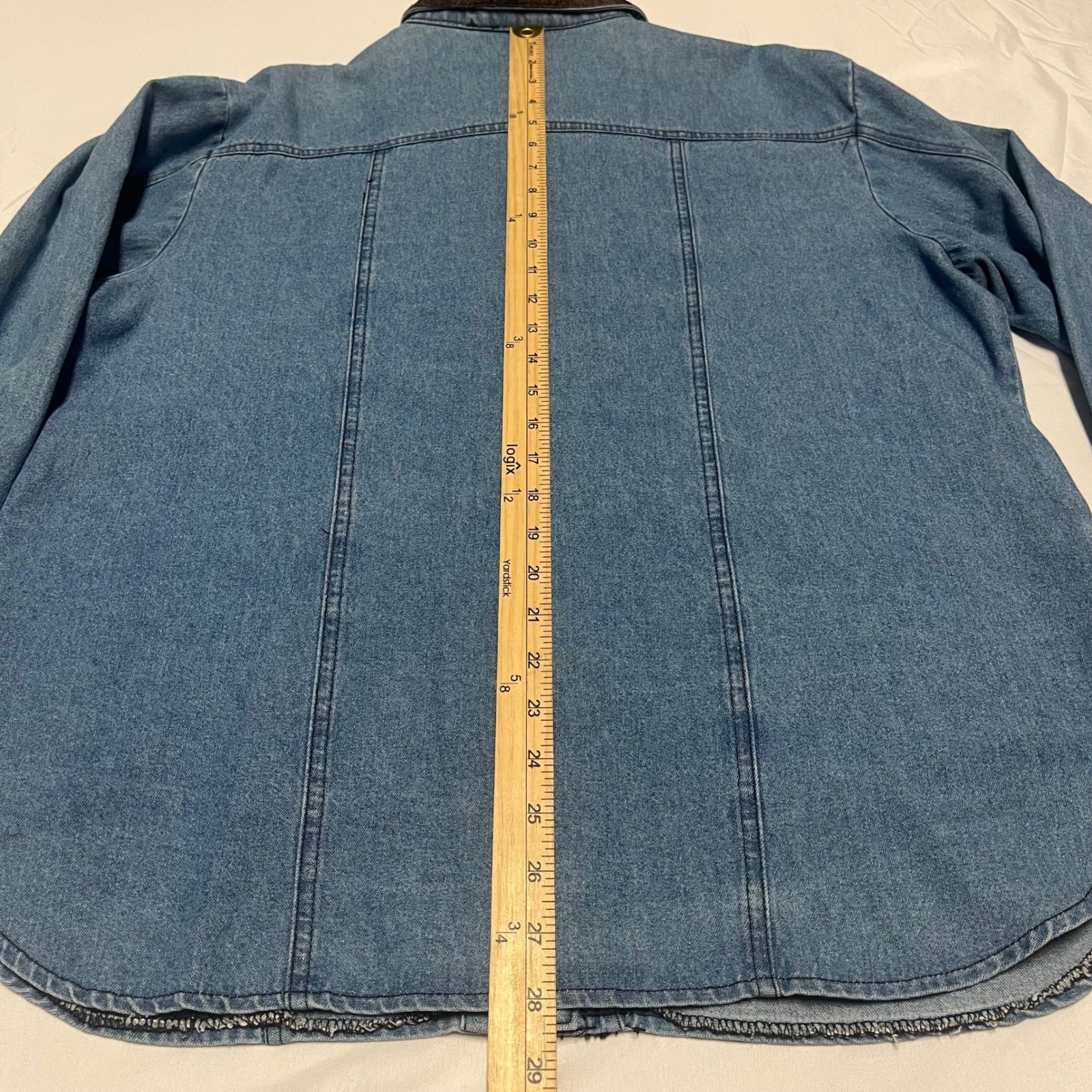 City Girl Sport Vintage Blue Denim Studded Western Shirt 14