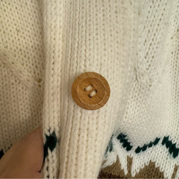 VTG Hunter’s Glen Knit Cardigan Sweater Boho Western Country Retro Sz L Cottage