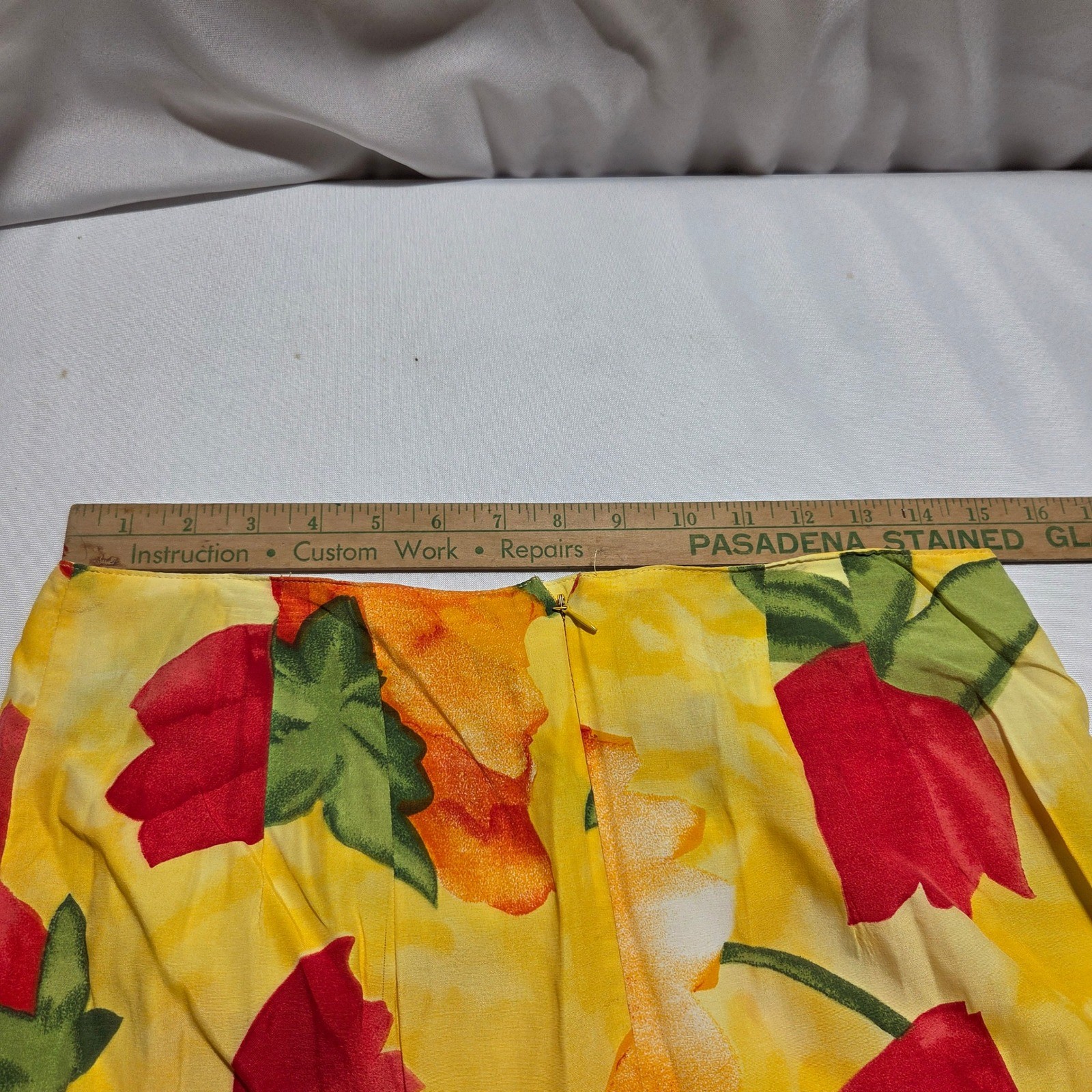 Vintage Pine Cove Yellow Floral Tulip Print Maxi Skirt Size 10 Style 2588-34