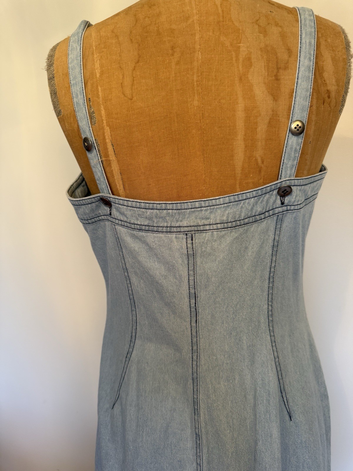 Vintage Together Denim Fringe Butterfly Cutouts Dress Cowgirl Western Festival M