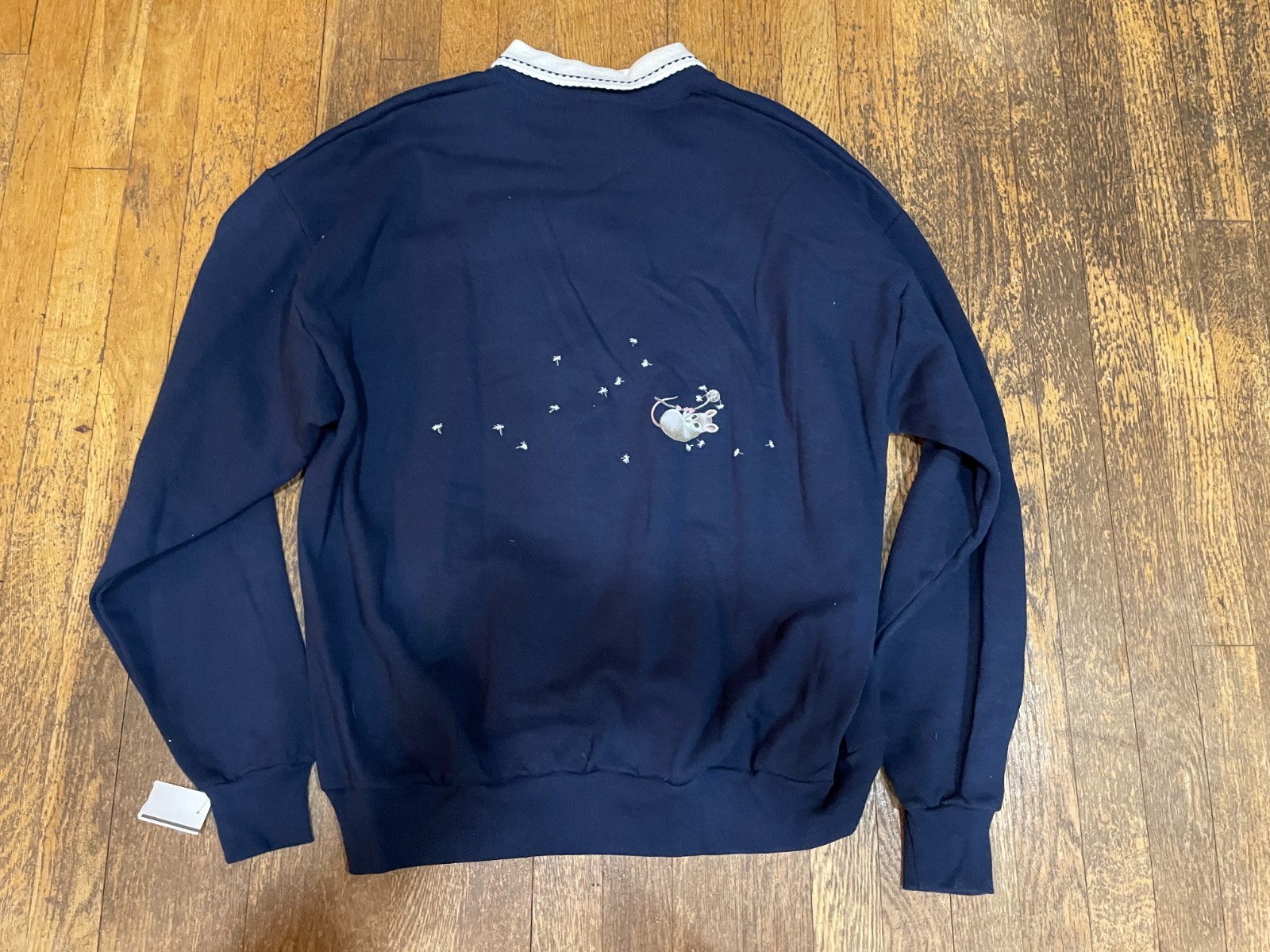 NWT Vintage Morning Sun Sweatshirt Womens XL Granny Mice Mouse Back Hit 1990’s