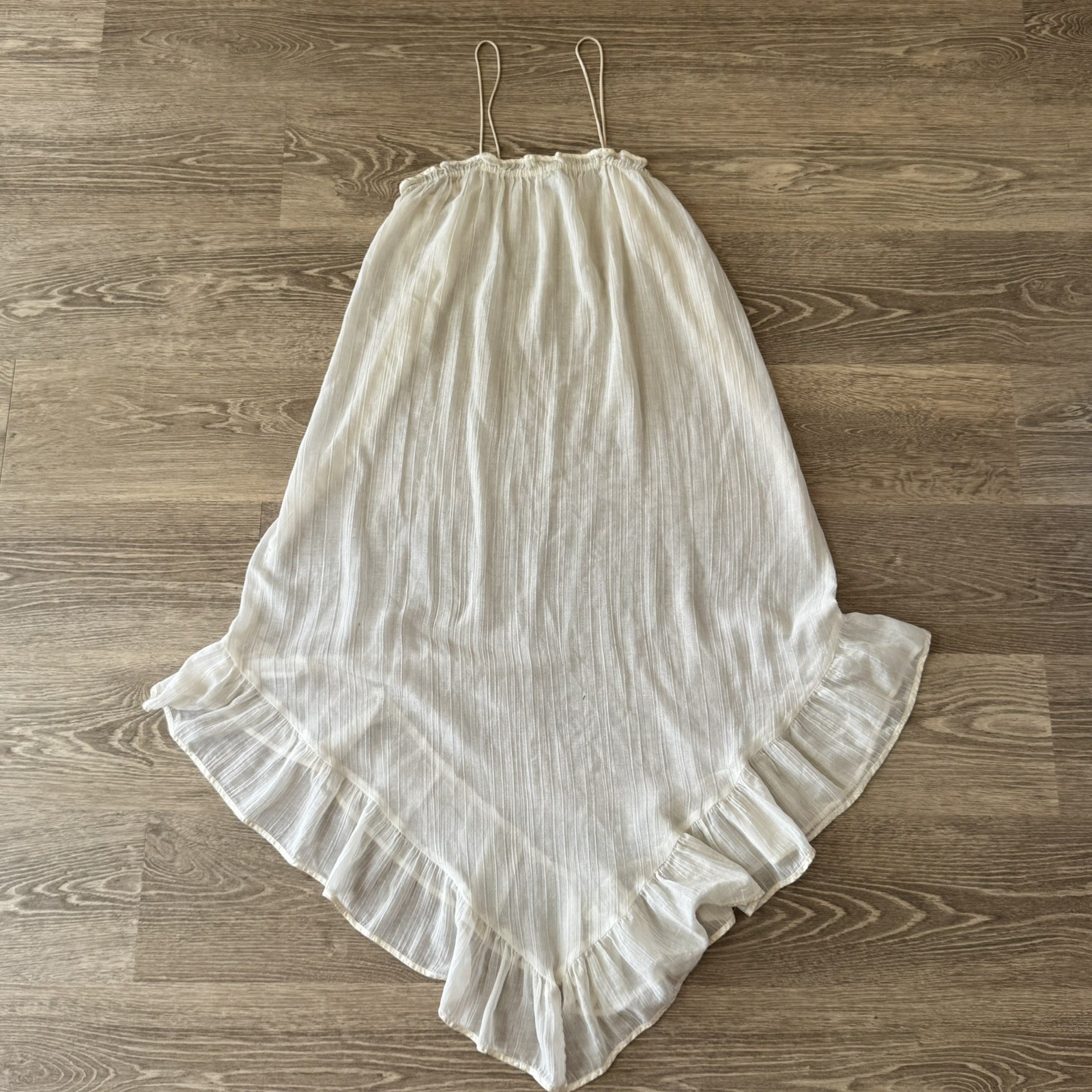 Vintage 70s Clovis Ruffin Disco Goddess Flowy Tunic Chic Prairie Slip Dress Sz S