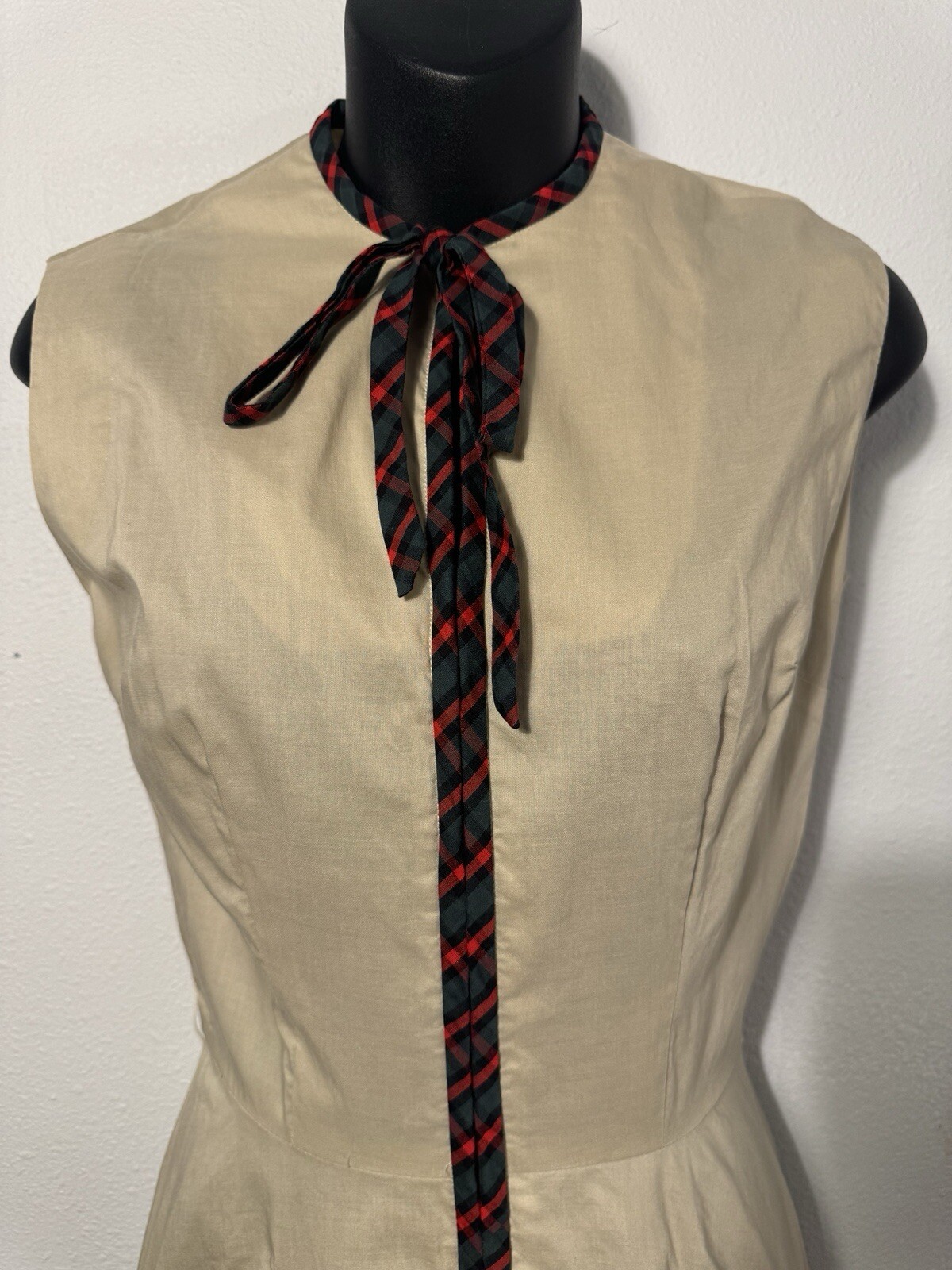 Nancy Greer House Dress Tartan Accent VTG