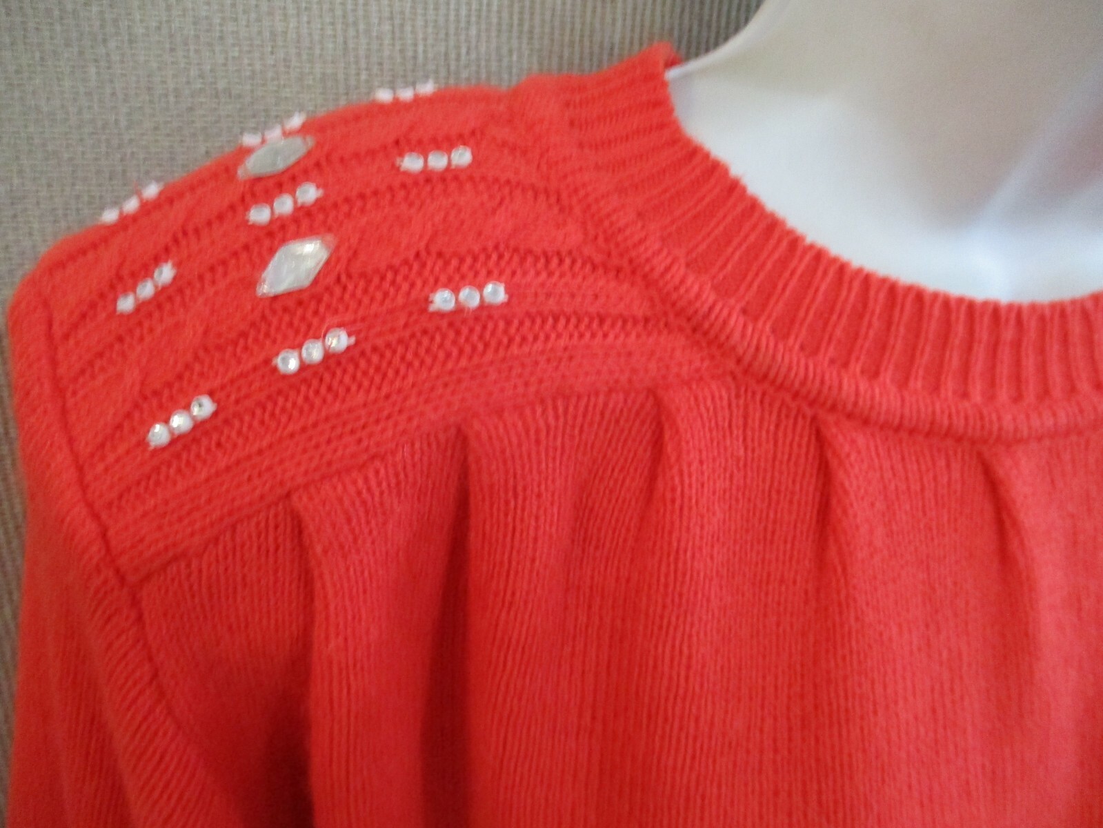 VTG 90’s Maurada Sweater Plus Size 1X Beaded Acrylic Tunic Paded Shoulders