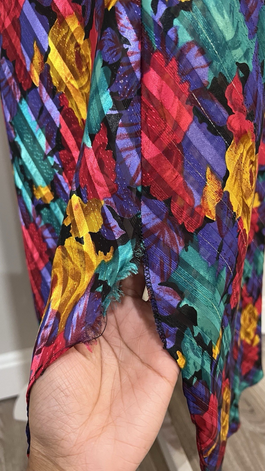 Vintage 90s ‘Circa 2000’ Multicolor Floral Robe and Slip Pajama Set Size 2X