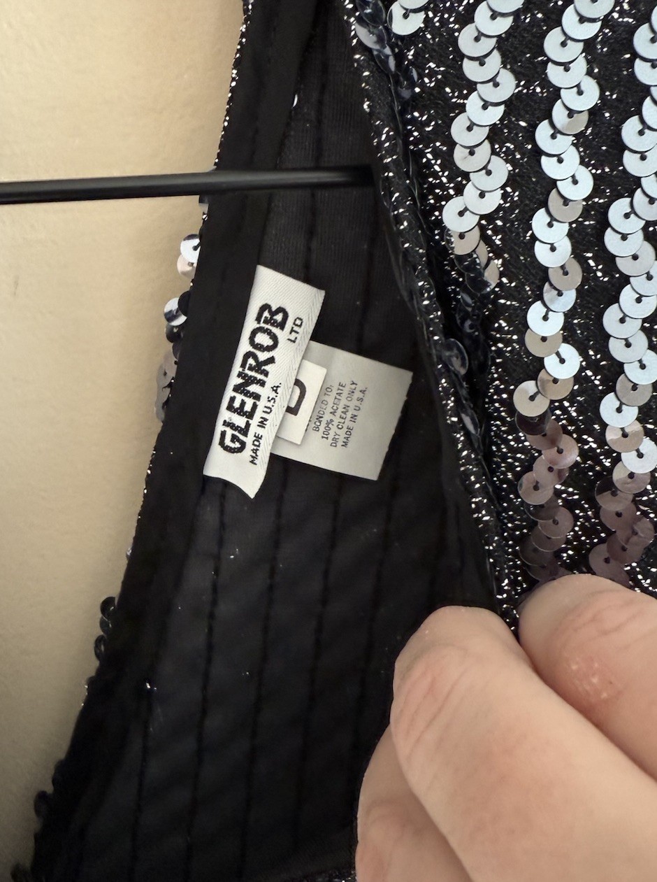 Vintage Disco Jumpsuit Glenrob 1970s 1980s Sequin Womens Size 8 10