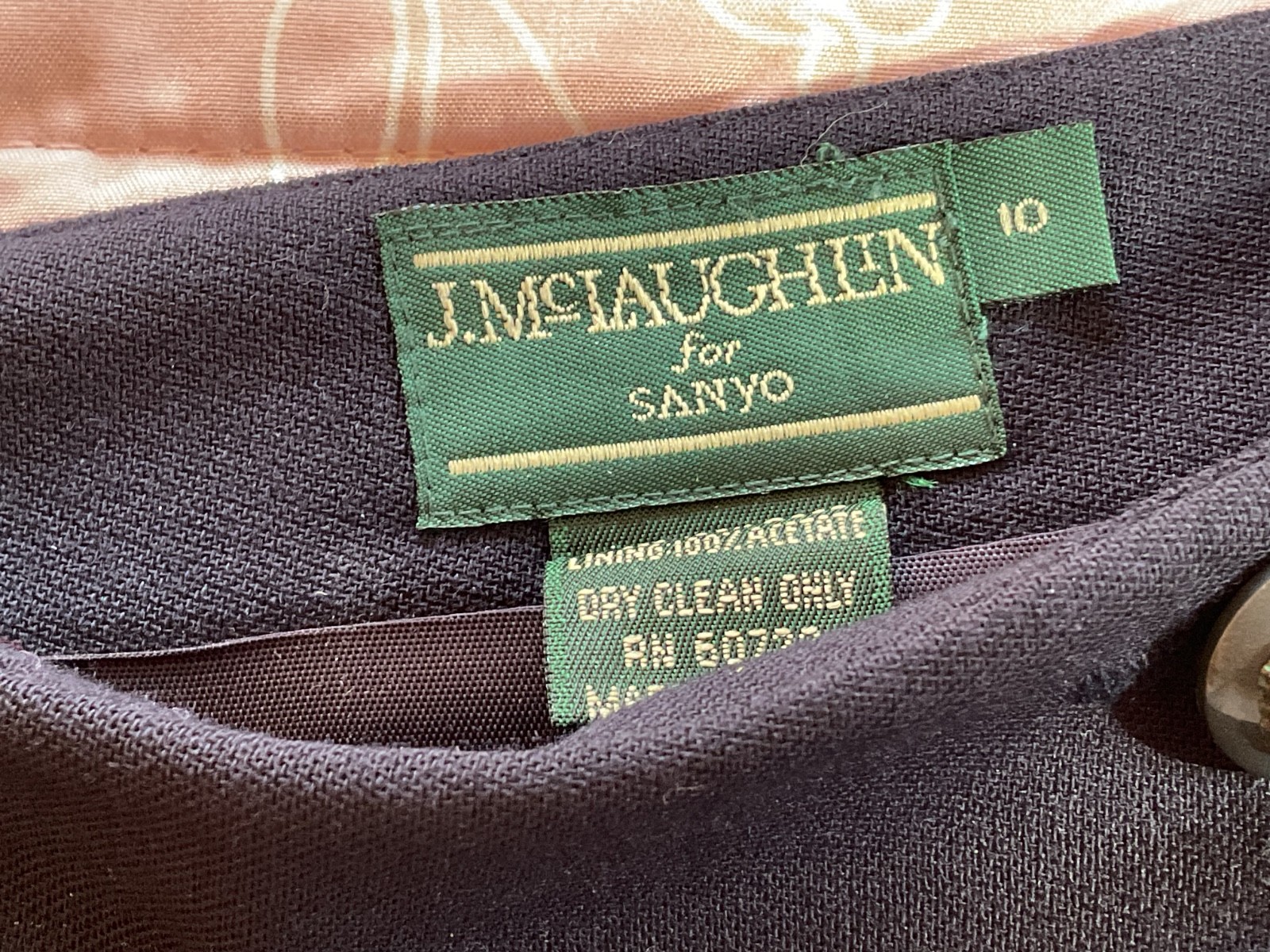 Vtg J McLaughlin for Sanyo Classic Navy Blue Wool Skirt Size 10 USA Preppy Smart