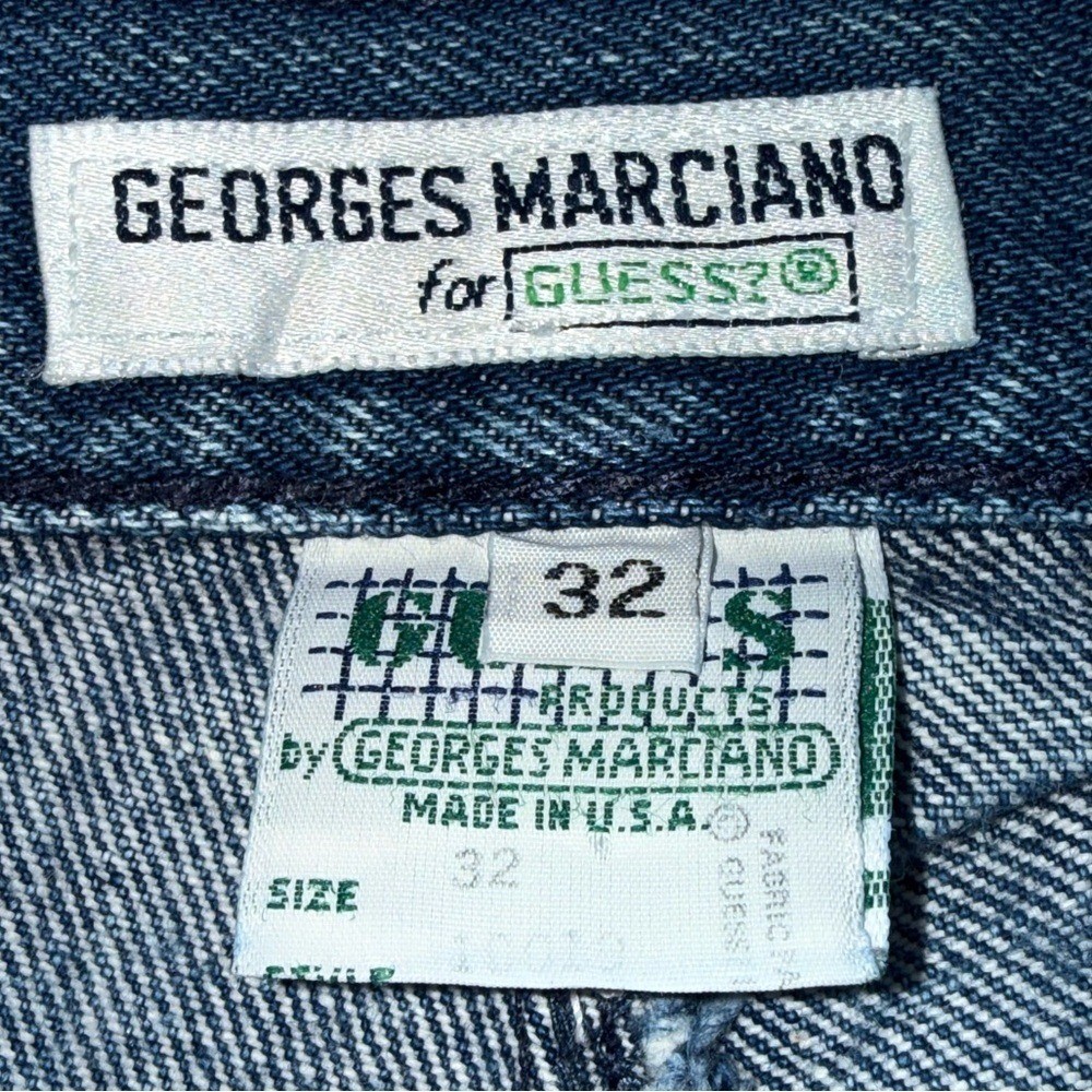 👖 GUESS by GEORGES MARCIANO Vintage 80s High Rise Jeans Tagged 32, Waist 28″