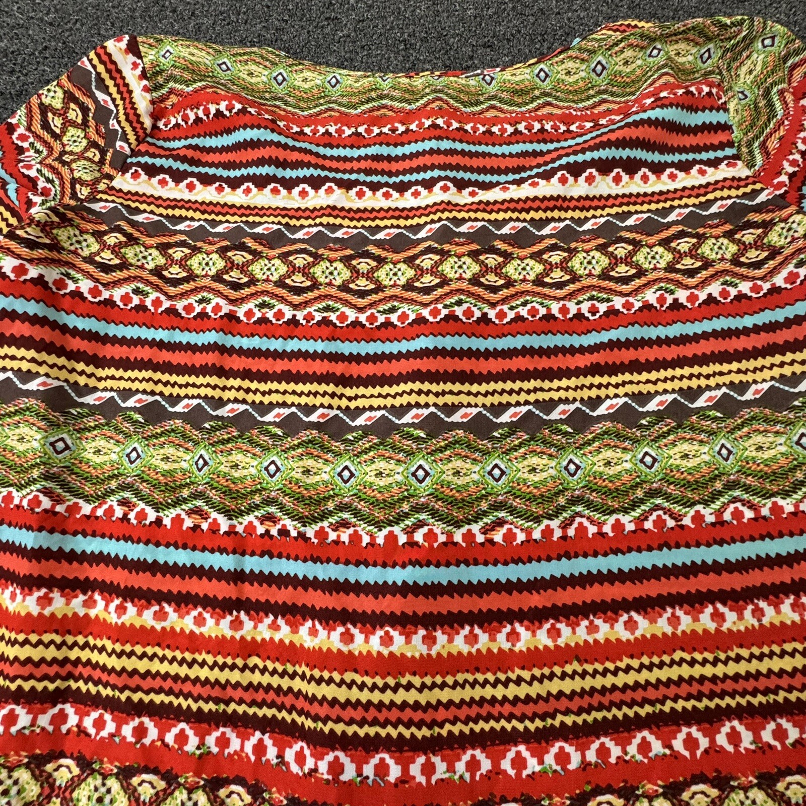 Jody California Blouse Top Shirt Size Large Geometric Boho Festival Vintage