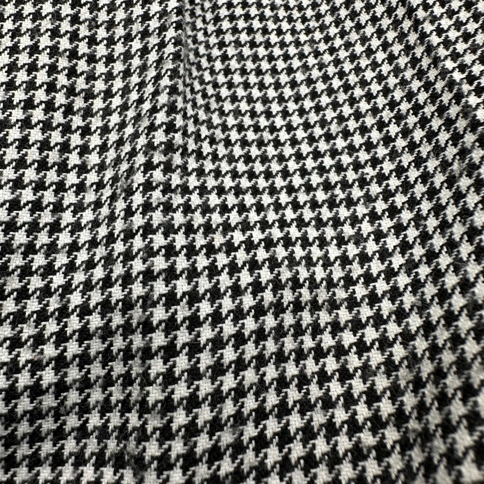 Vintage Houndstooth Skirt Elastic Waist Black White Pockets BonWorth 1990s