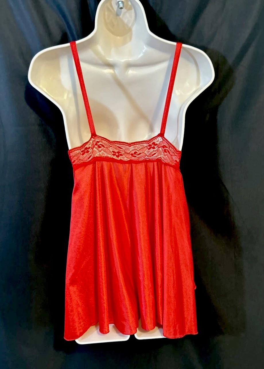 Petra Fashion Vintage Baby Doll Night Gown Chemise Red Size Small