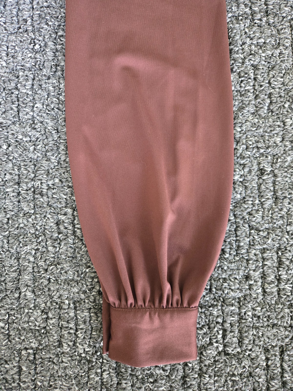 Vtg Newport News Retro Mod Style Casual Dressy Brown Stretch Bishop Sleeve Top M