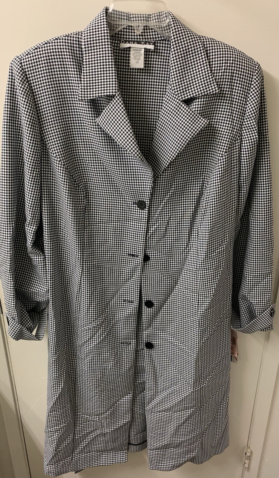 Vintage Black and White Checkered Jacket/ Midi Dress