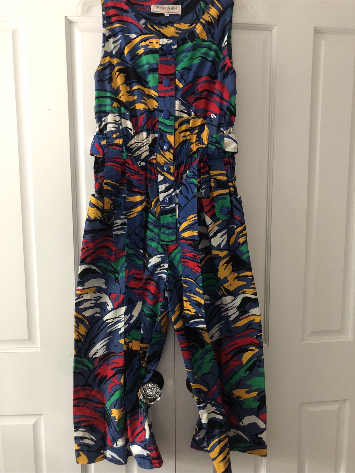 Vintage Yves Saint Laurent France 1980’s Cotton Jumpsuit Romper EU 34 USA XS
