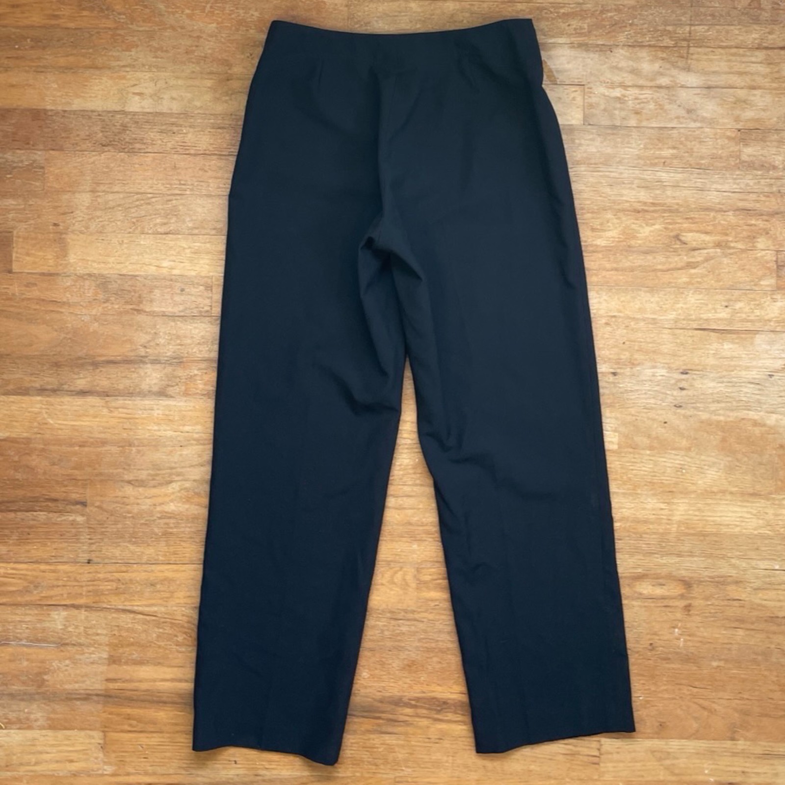 Vintage Black Pants Size Medium 30″ Waist 90s Woven Polyester Trousers