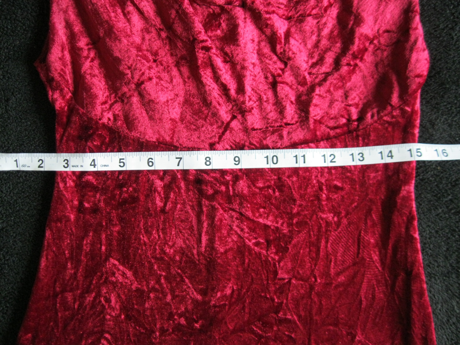 Gorgeous! Rare Vintage Union Made ILGWU Red Crushed Velvet Maxi Dress Gown SEXY!