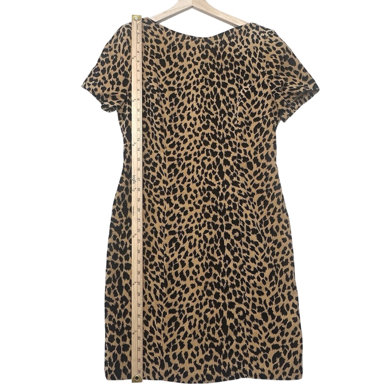 Vintage Women’s Leopard Print Sheath Dress Size 6 90s Made in USA
