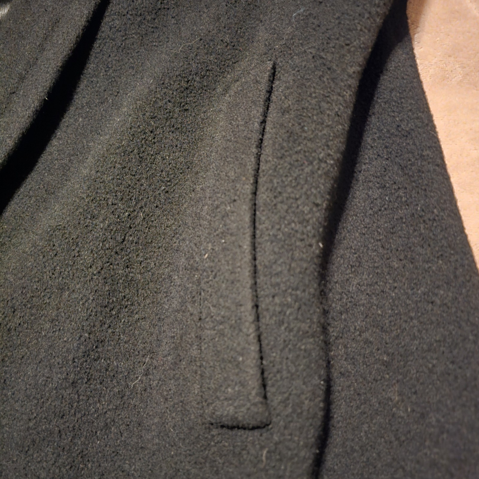 Vintage Country Tweeds Einiger Black Cashmere Trench Coat Ladies Long