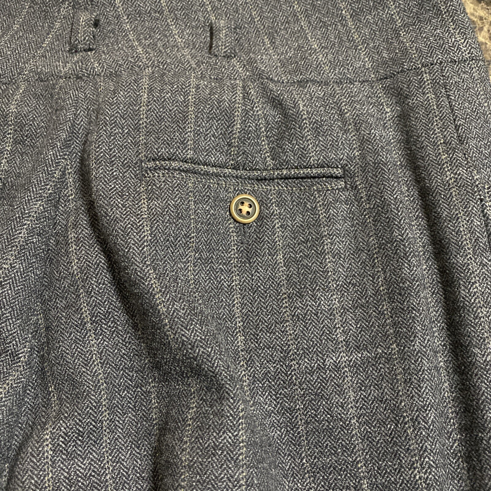 VTG Classic Tailored Pants Wide Leg Wool Sparkle Grey Pin Stripe SZ 10/12 Lined