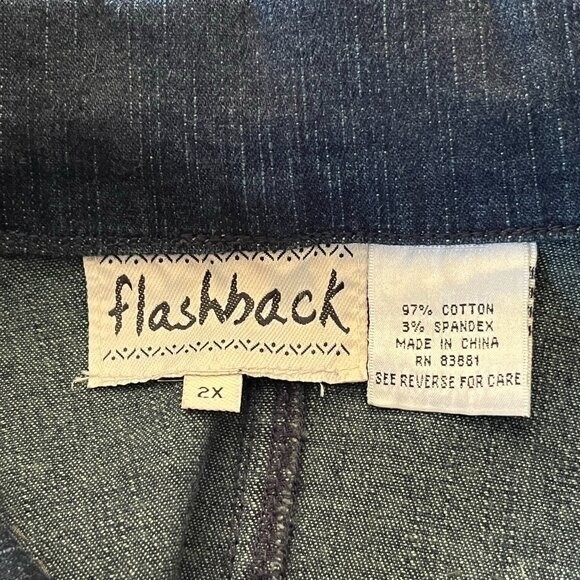 Beautiful FLASHBACK women’s blue denim beaded jacket – 2X