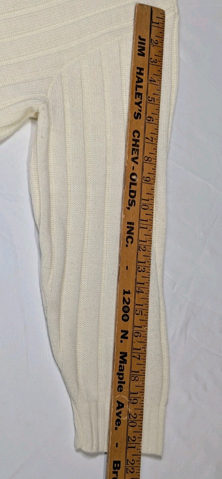 Women’s Vintage Ivory Mother Of Pearl Button Up Knitted Cardigan Sweater Sz XL