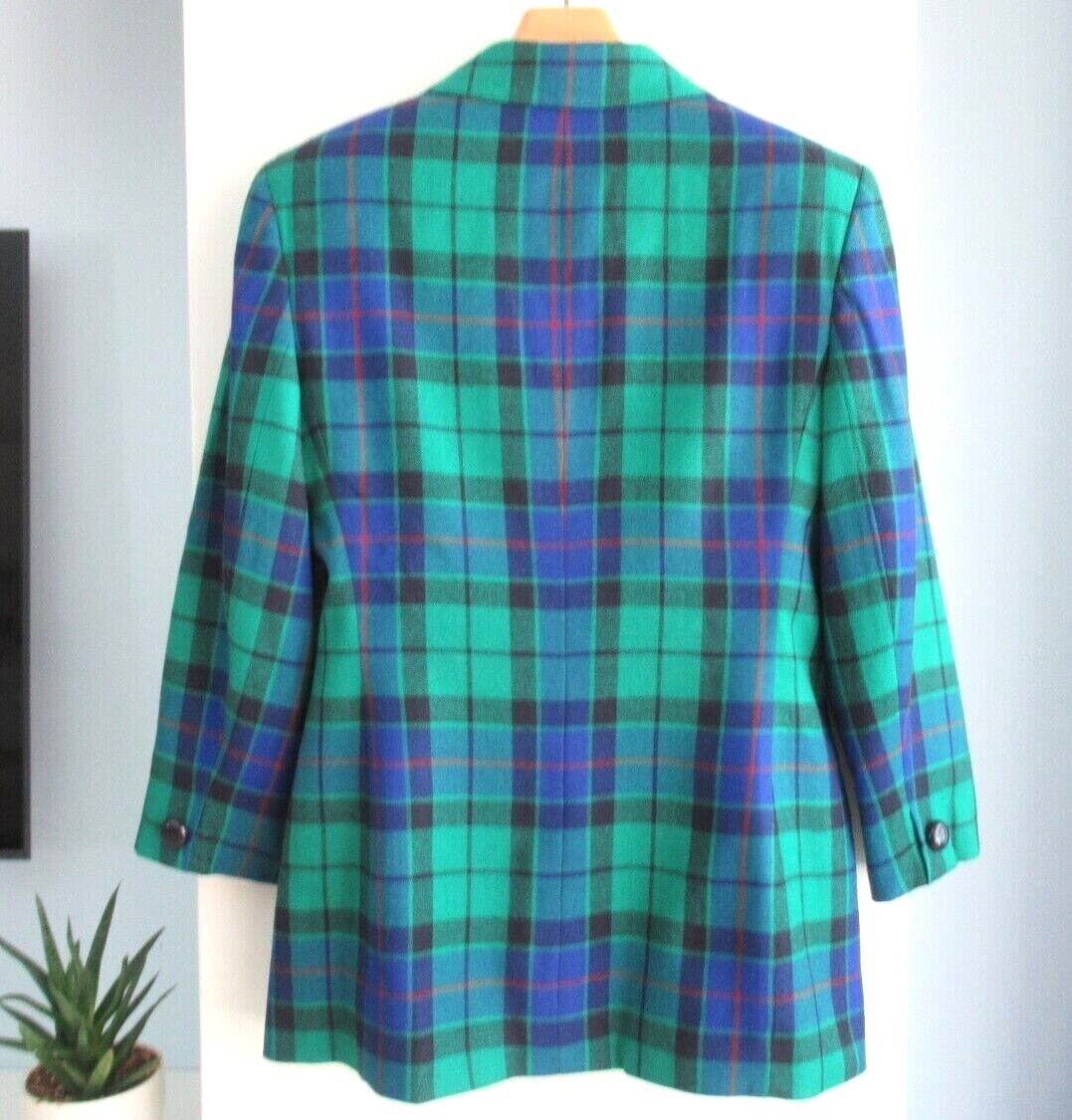 VTG Giorgio Sant’ Angelo Collectible Gold Plaid Wool Blazer Sz 10/12 M/L Multi