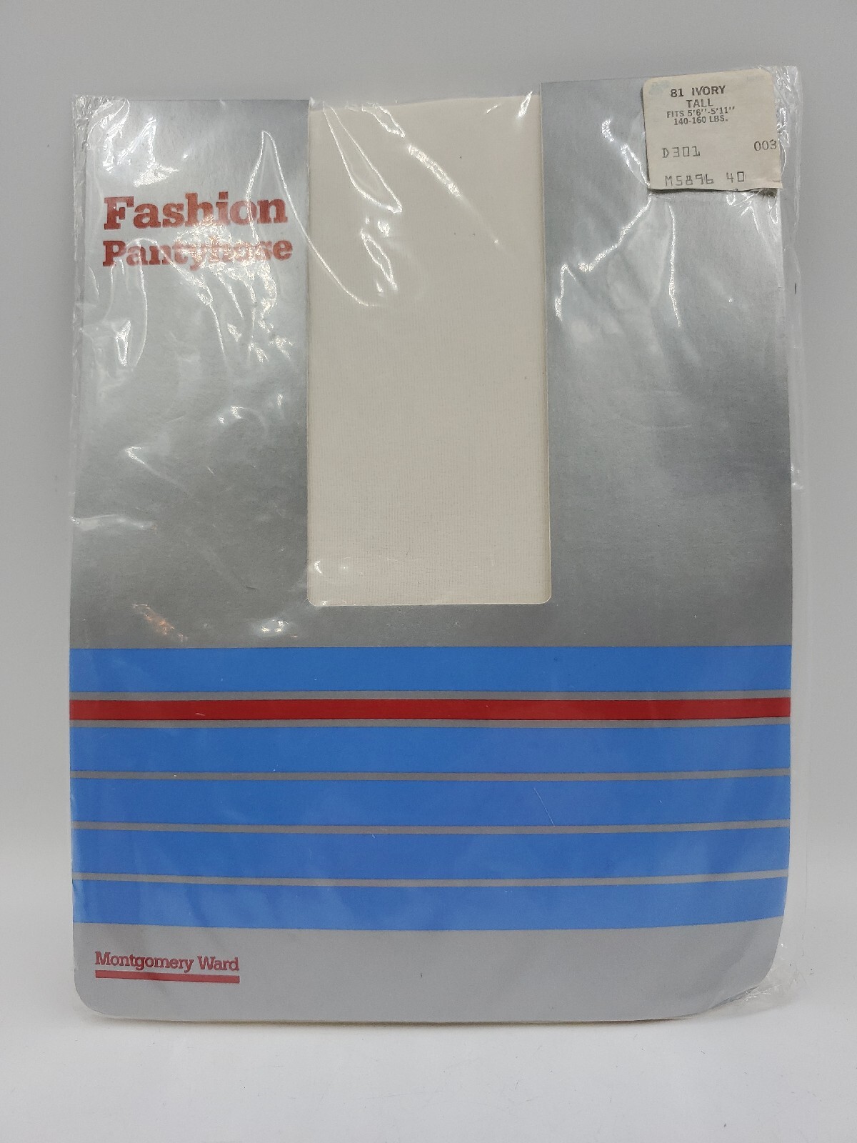 Vintage Montgomery Ward Pantyhose Hosiery Ivory Off White Size Tall NOS