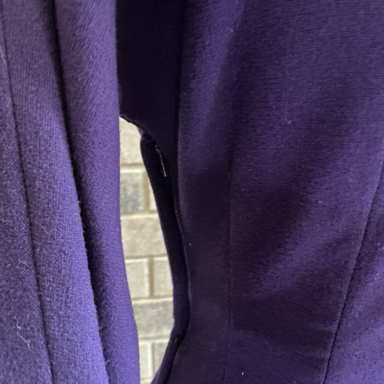 40s VTG Tailored Junior Purple Wool Wiggle Dress Tassle Hip Detail Size XS #37D7