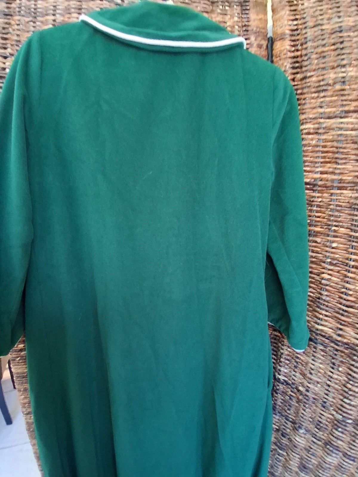 Vintage I- APPEL Long Velour Robe Womens Velvety BIG BUTTONS, Big Pleat,