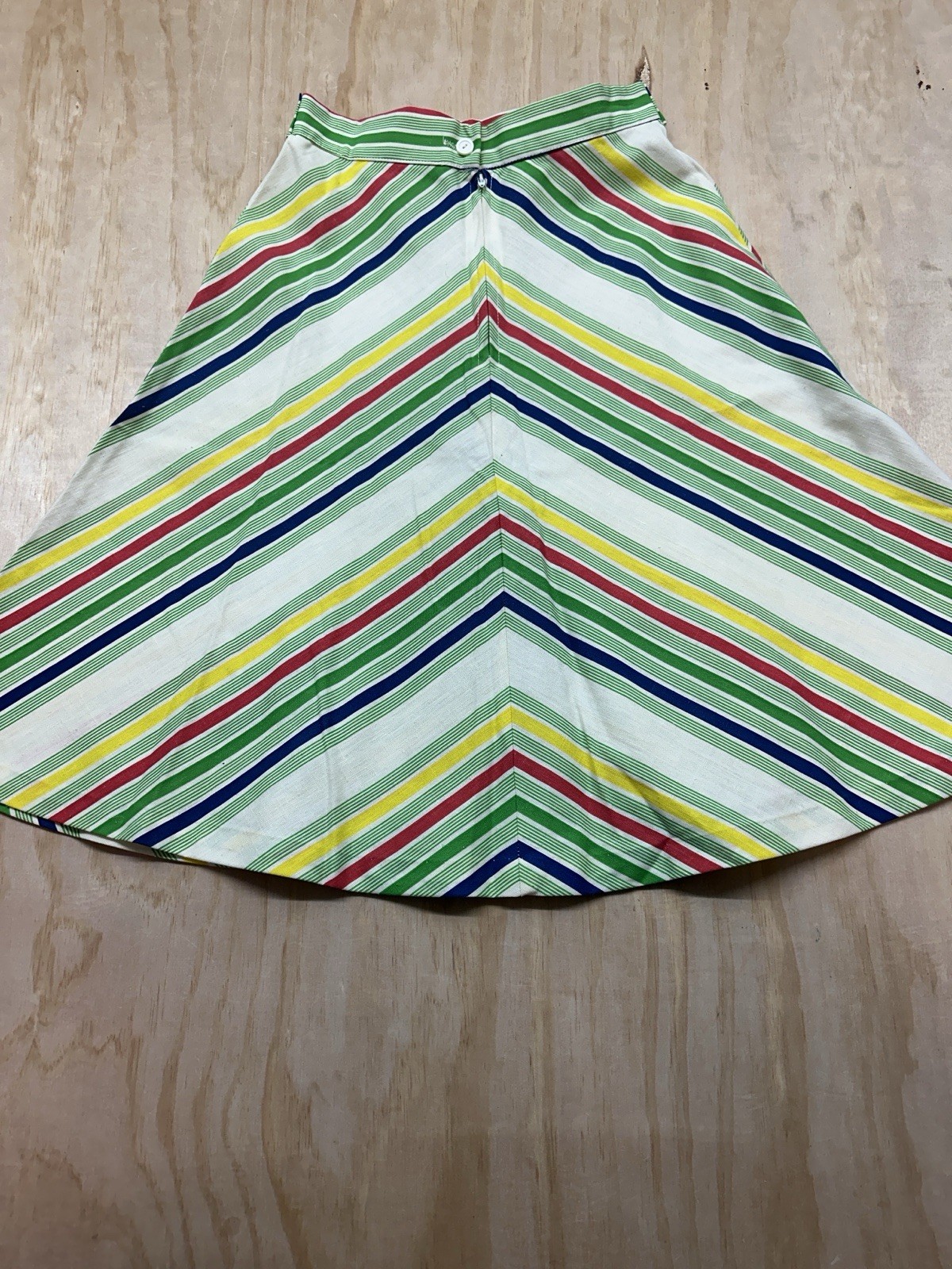 Vintage 1970’s Rainbow Chevron Skirt Boho Hippy Sz S A Line Marsha Brady Bunch